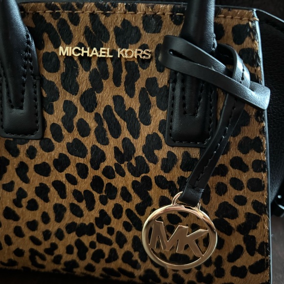 Michael Kors Women's Mini Avril XS Cheetah Leather Satchel Crossbody Bag - Picture 8 of 11